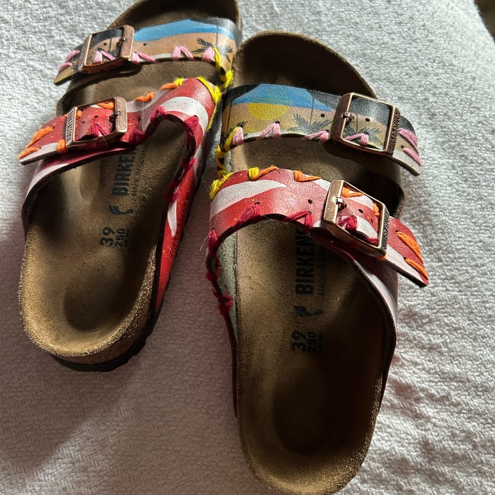 Birkenstock Deep Red Footbed Sandals - Picture 10 of 12